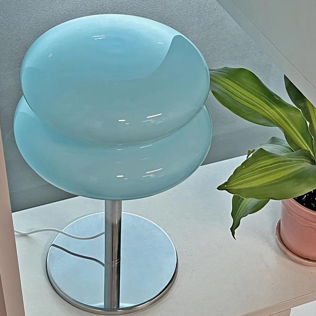 Macaron Glass Table Lamp Trichromatic Dimming Living Room Atmosphere Lamps Eye Protection Night Light Girl Bedroom Bedside Deco