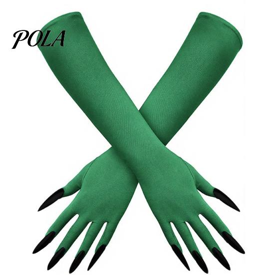 Festival Performance Accessories 1 Pair Halloween Ghost Claw Gloves, Long Fingernail Witch Costume Outfit Essentials Accessory, Dark Party Prop