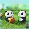 Adorable Resin Panda Figurines For Diy Miniature Garden Decor Cute Cartoon Style