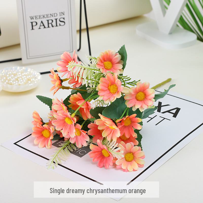 Small Daisy Chamomile Fake Bouquet for Home and Wedding Decoration
