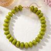 Vintage Bunte Perlenkette Harz Klobiger Acryl-Choker Bohemia Dopamin Statement Schlüsselbein-Kette Damen