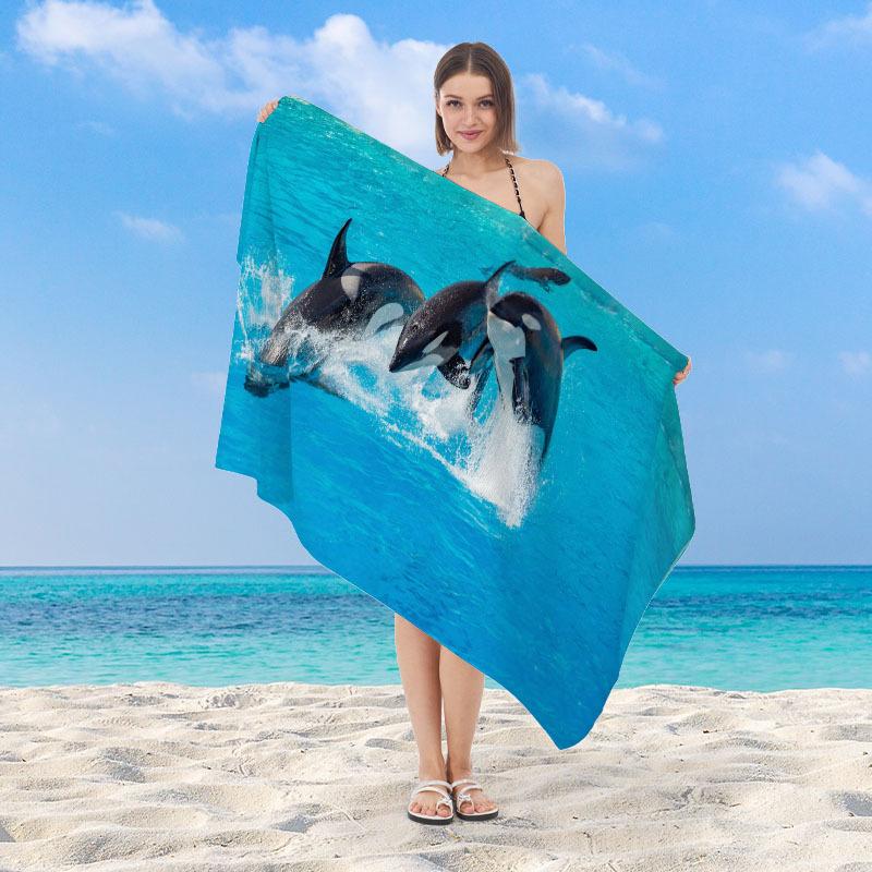 Anchor Striped Nautical Beach Towel Microfiber Quick Dry Absorbent Lightweight Navy Blue Print Towel for Beach Pool Vacation
