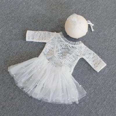 Newborn Photography Clothing Baby Photography Lace Jumpsuit Baby Photography White Pearl Skirt Set Beautiful and Novel