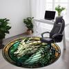 1pc Dragon StainedGlass Office Round Area Rug, Indoor Mat Suitable For Office, Under Office Chairs Bedroom Living Room Home Decor, Room Deco