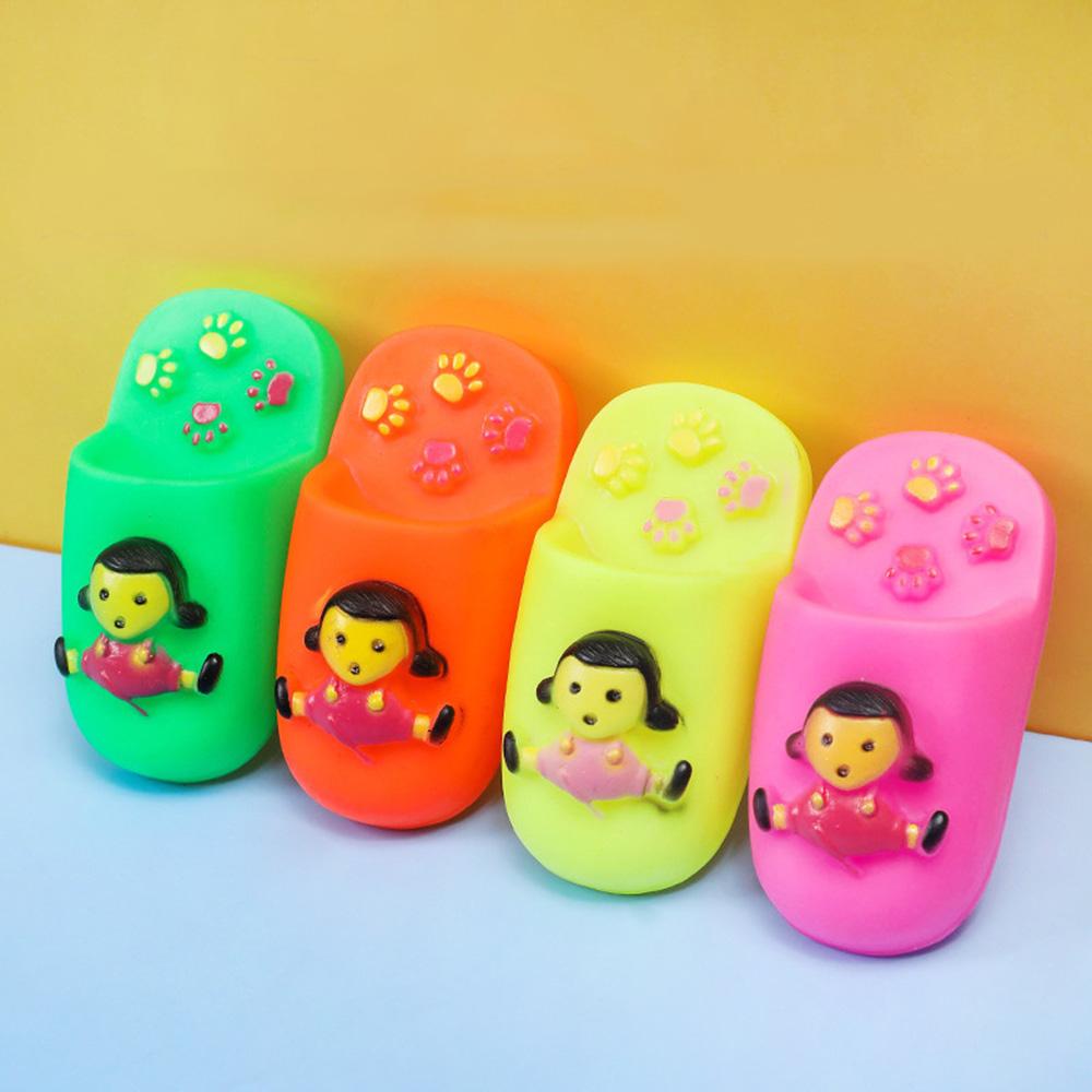 

Pet Squeaky Rubber Slipper Toy - Dog Chew Toy for Teeth Cleaning, Molar Training, Interactive Puppy Chew Toy,