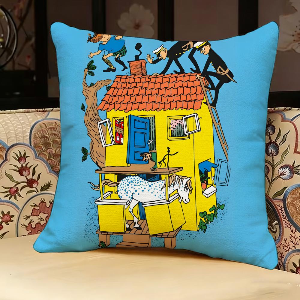 PPippi LLongstocking ANIME Pillow Case Pillowcase Doublesided Printed Sofa Cushion Bedroom Headboard Pillow