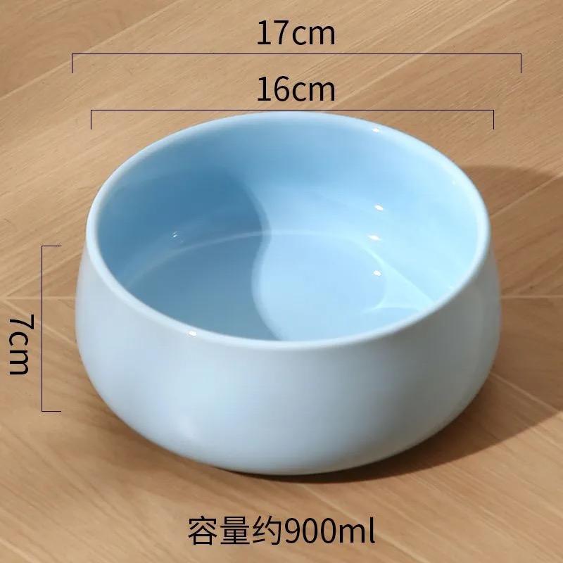 Buddha Series Ceramic Water Bowl for Cat And Dog, Overturn Proof Diagonal Anti Slip Large Capacity Tableware, Pet Supplies , 1Pc