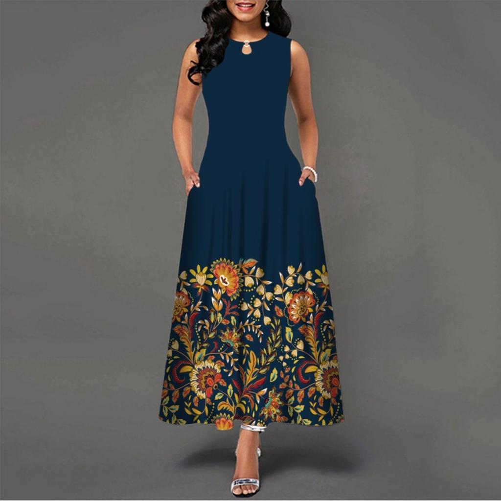 2025 New Fashion Trend Dresses Spring Summer Printed Waist Dresses Fashion Women's