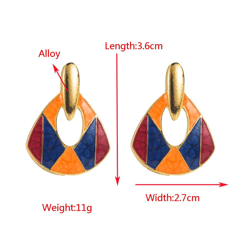 Turquoise Enamel Drip Alloy Earrings with S925 Silver Needle - Elegant Socialite Banquet Studs