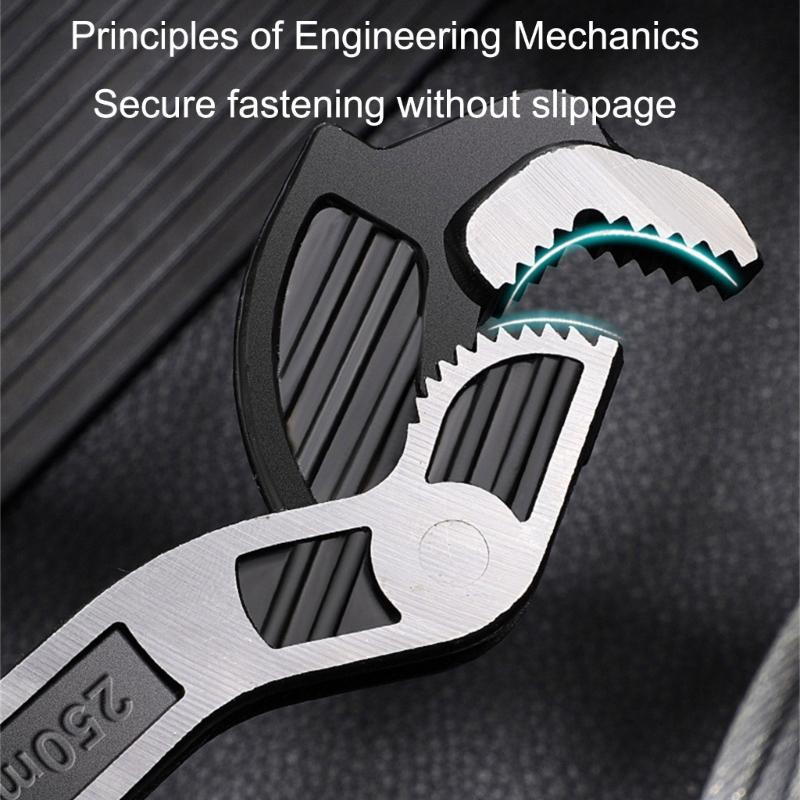 Auto Securing Industrial Wrench Premium Steel Construction Slip Resistant Grip For Workshop Applications Essential Tool