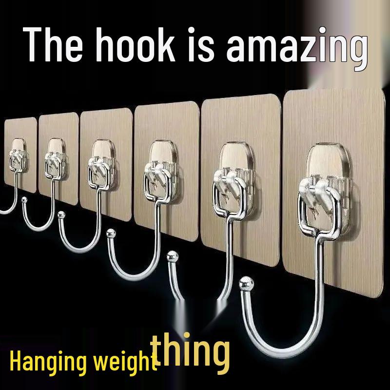 Starker Klebehaken ohne Bohren – Spurloses Badezimmer-/Küchenzubehör für schwere Kochutensilien