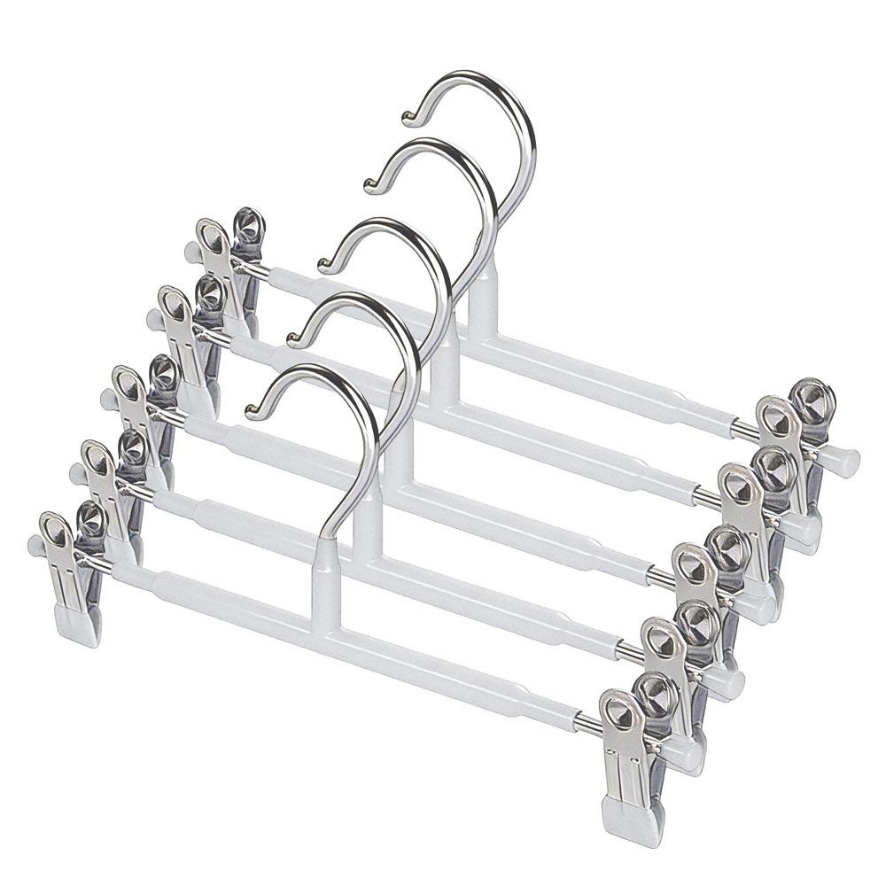 Durable Adjustable Pants Hangers with Clips Non-Slip Windproof Clothes Clip No Trace Trousers Hanger белый