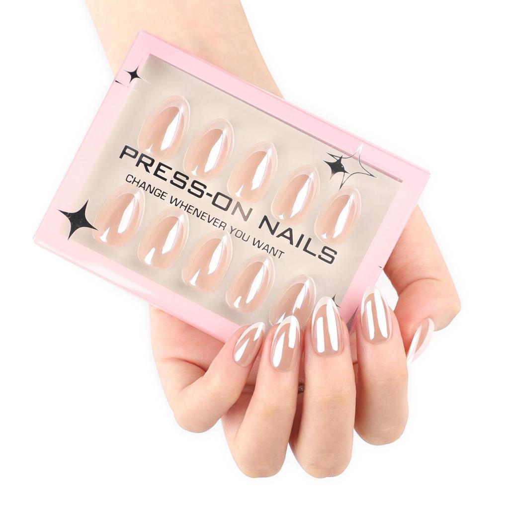Minimalist French White Press-On Nails - Short Almond Shape for Manicure