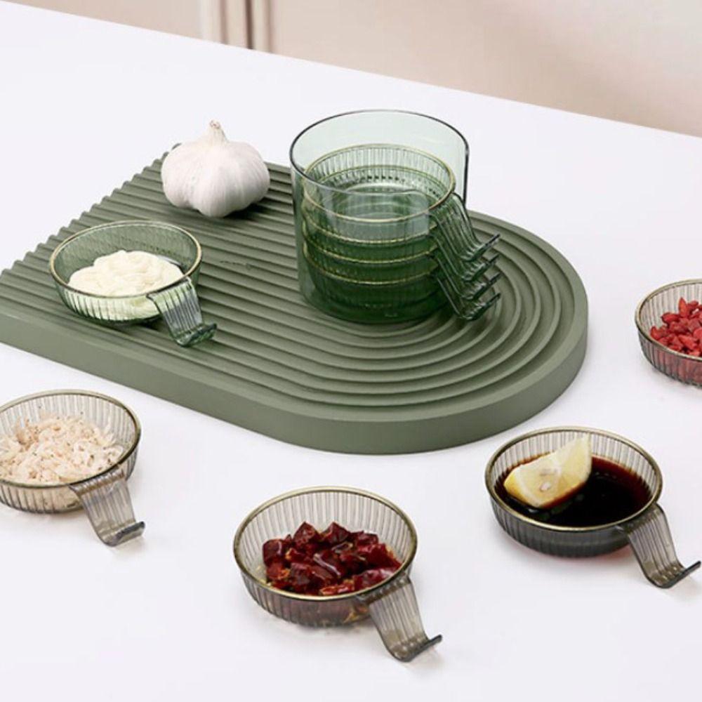 

5pcs/set With Tray Sauce Dish Plastic Condiment Dishes Soy Sauce Dish Dipping Dish Grilled Meat