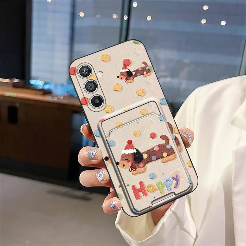 Cartoon TPU Phone Case For Samsung Galaxy S24 Plus/S24+/S24 Pro Card Slot Soft Case Full Wrap Card Bag Anti-dust Durable