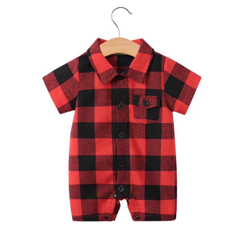 Heren Korte Mouw Zomer Romper voor Pasgeboren en Baby Jongens (0-1 Jaar) - Babykleding