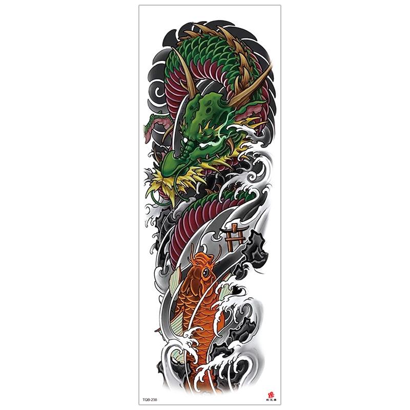 New Waterproof Full Arm Tattoo Stickers – Large Floral & Lion Design, Cross-Style, Hot Selling