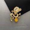 Vielseitige Golddrachen- und Perlenbrosche für Damen und Herren - Stilvolles Anzugmantel-Anstecknadel-Accessoire