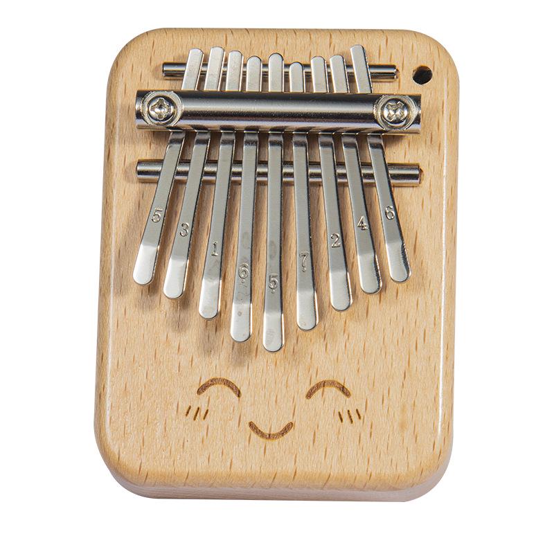 Мини-калимба из массива дерева, 9 тонов - Портативная калимба для начинающих