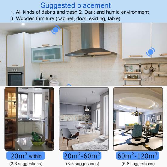 Cockroach Catcher Box 6 Entrance Single Layer PP Plastic Round Roach Trap Box for Kitchen