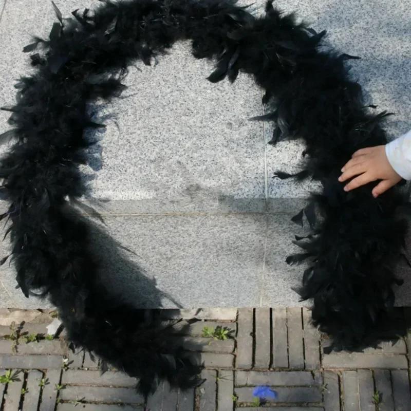 DIY 2 Metros 80 Gramas Super Espesso Penas de Peru Boa Tira Lenço/Festa Penas de Marabu para Roupas Plumas Penas de Casamento Decoração