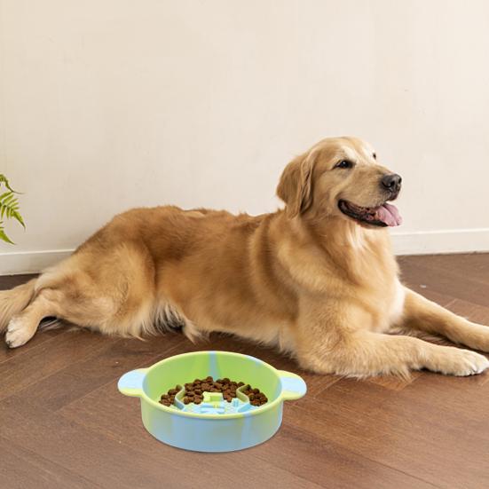 Tigela Alimentadora Lenta para Cães Prato de Comida Lenta para Cães Tigela de Silicone para Comida de Pet Previne Engasgos para Cães e Gatos que Comem Rápido