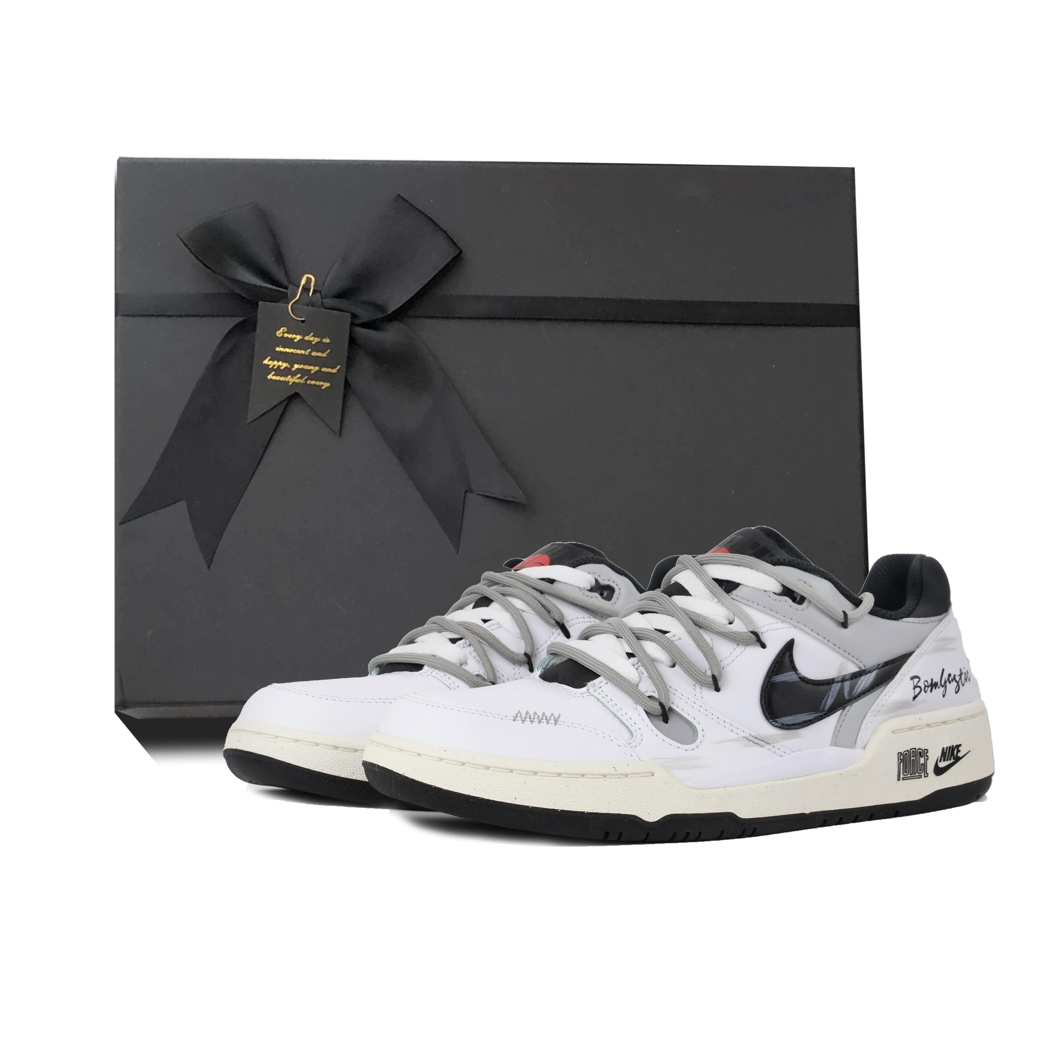 

Nike Full Force Bombastic Mood, Street, Graffiti, Letter, Distressed, Vintage, Classic Trend Low top Skateboard Shoes FB1362-101(Team384-BOX) 44.5