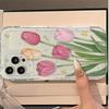 Korea INS Tulip Flower Pattern Phone Case For iPhone 17 16 15 14 13 12 11 Pro Max X XS XR XS MAX 16E 17Air Anti-fall Soft Cover