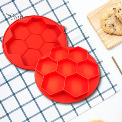 1/2 stuks Siliconen Hamburger Patty Maker Vriezer Container Anti-aanbak Burgerpers Vorm voor Worst Rundvlees Zeshoekige Vorm BPA-vrij Grillaccessoire voor