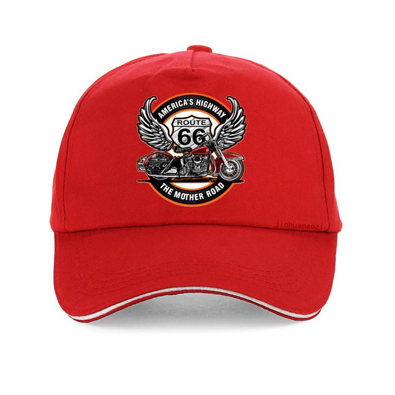 

Americas Highway Route 66 Bonnet Hats Motorcycle golf Hat cool Goth Summer Unisex Women Adjustable snapback hats Adjustable