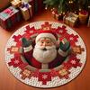 Christmas Santa Claus Round Doormat, Welcome Holiday Mat, Indoor Rug Decor for Home, Festive Xmas Gift Idea (2D Flat Printing)