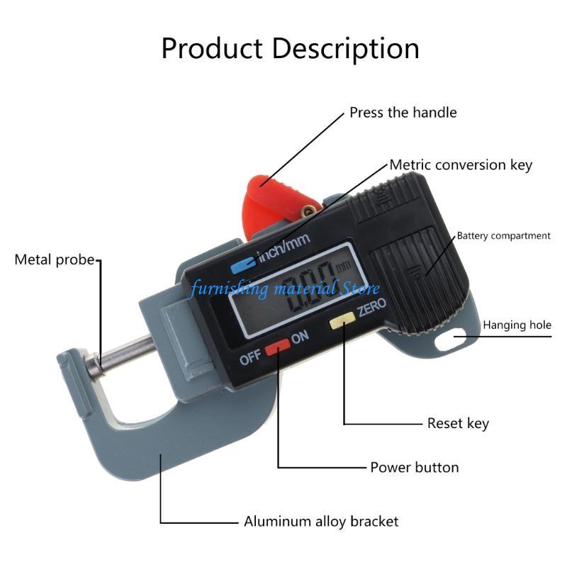 Y5GD Portable Precise Digital Thickness Gauge Meter Metal Tester Micrometer 0-12.7mm China Mainland