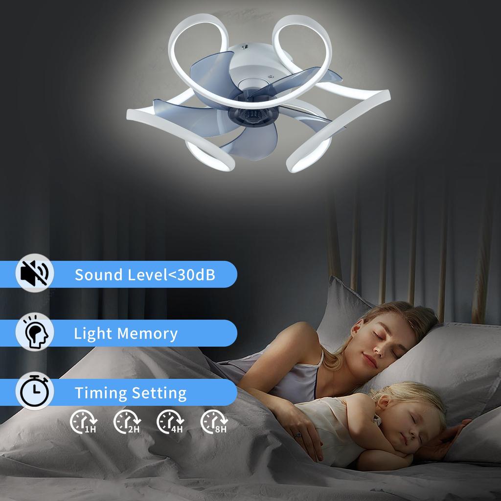 IRALAN Modern White Low Floor DC Motor 64W Ceiling Fans With Remote Control Simple Ceiling Fan Without Light Home Fan