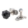 L Track Tie Down Fittings M8x35mm Stainless Steel Double Lug Threaded Stud Nut Kit for Truck Bed Trailer Cargo Control