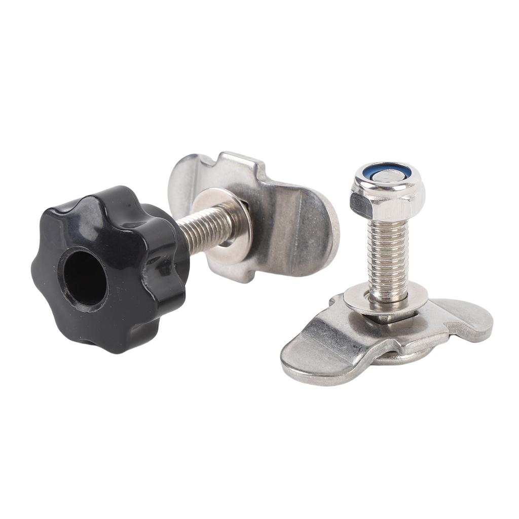 L Track Tie Down Fittings M8x35mm Stainless Steel Double Lug Threaded Stud Nut Kit for Truck Bed Trailer Cargo Control