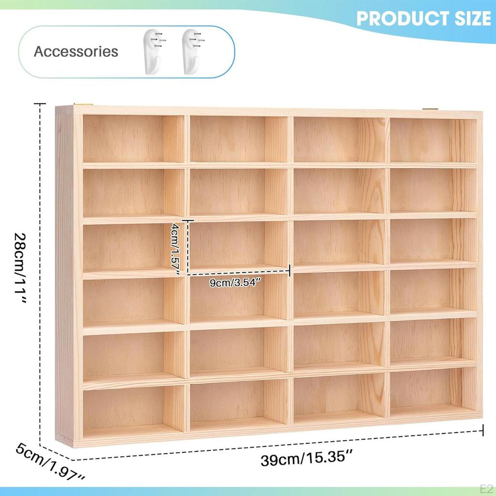 1/64 Modellauto Vitrine Aufbewahrungsorganizer Handwerk Ideales Geschenk Moderne Heimdeko Wandmontage 24 Fächer