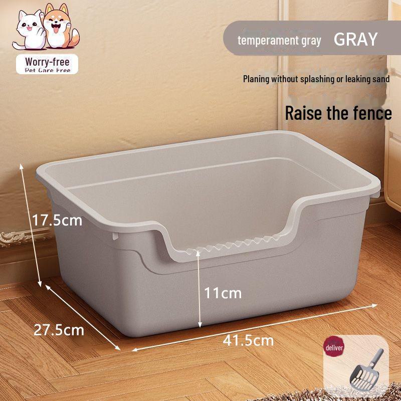 Thickened Semi-Enclosed Oversized Splash-Proof Cat Litter Box