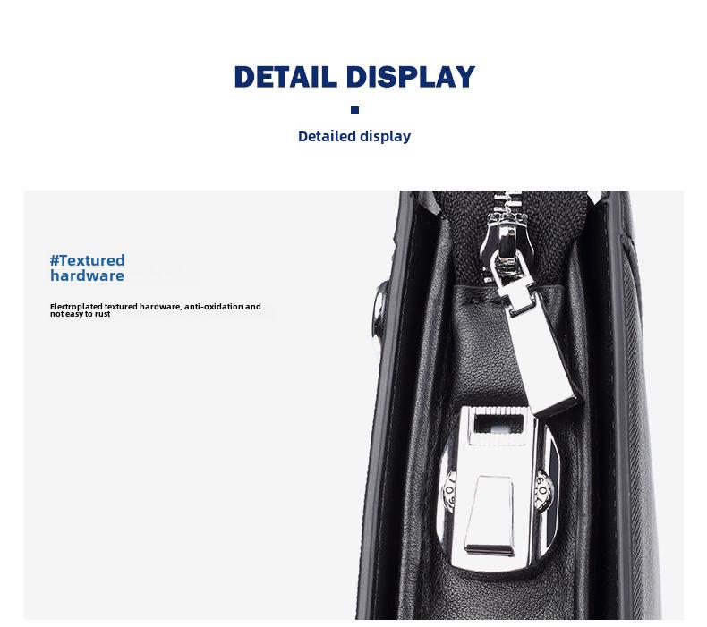 New Men's Genuine Leather Clutch with Combination Lock - High-End, Large Capacity Business Handbag