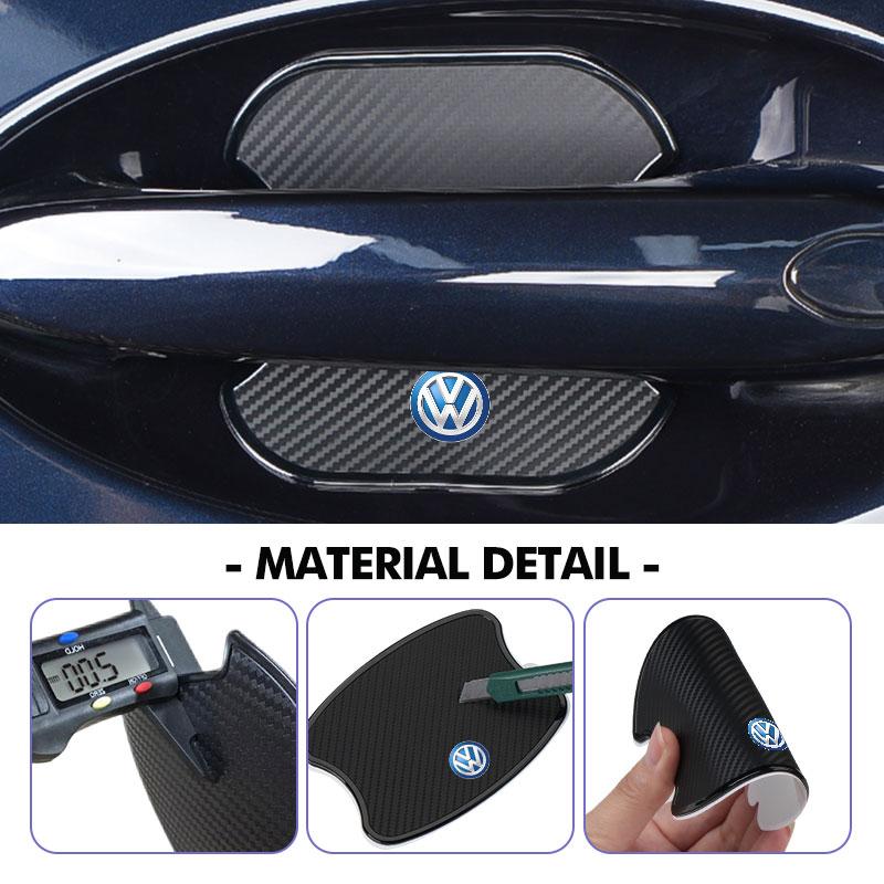 Hub Caps For Volkswagen VW Car Threshold Sticker Door Handle Bowl Scratch Protect Stickers Scirocco Jetta Beetle Golf 4 5 6 Pass