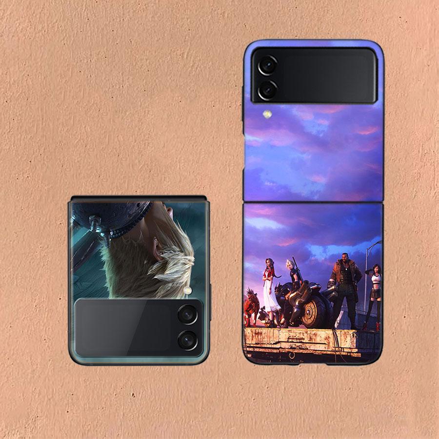Final Fantasy VII For Samsung Galaxy Z Flip 5 4 3 Case Shockproof Hard Cover Phone Z Flip 6 7 5G Z Flip 5 4 5G TPU PC Hard Coq