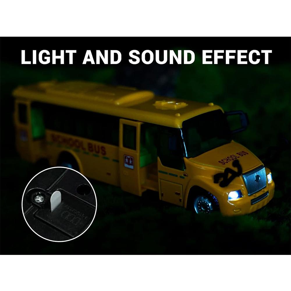1/32 Model School Bus, Casting Alloy Openable Door Toy Car with Lights Sounds Fuel System Parts for Boy Girl Combustion Engines Parts