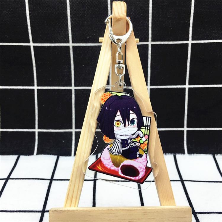 Anime Games Key Rings Demon Slayer Cartoon Character Acrylic Keychain Metal Decoration Accessory Gift Pendant