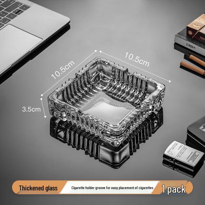 Crystal Glass Ashtray: Elegant, Fly-Repellent Design for Home or Office