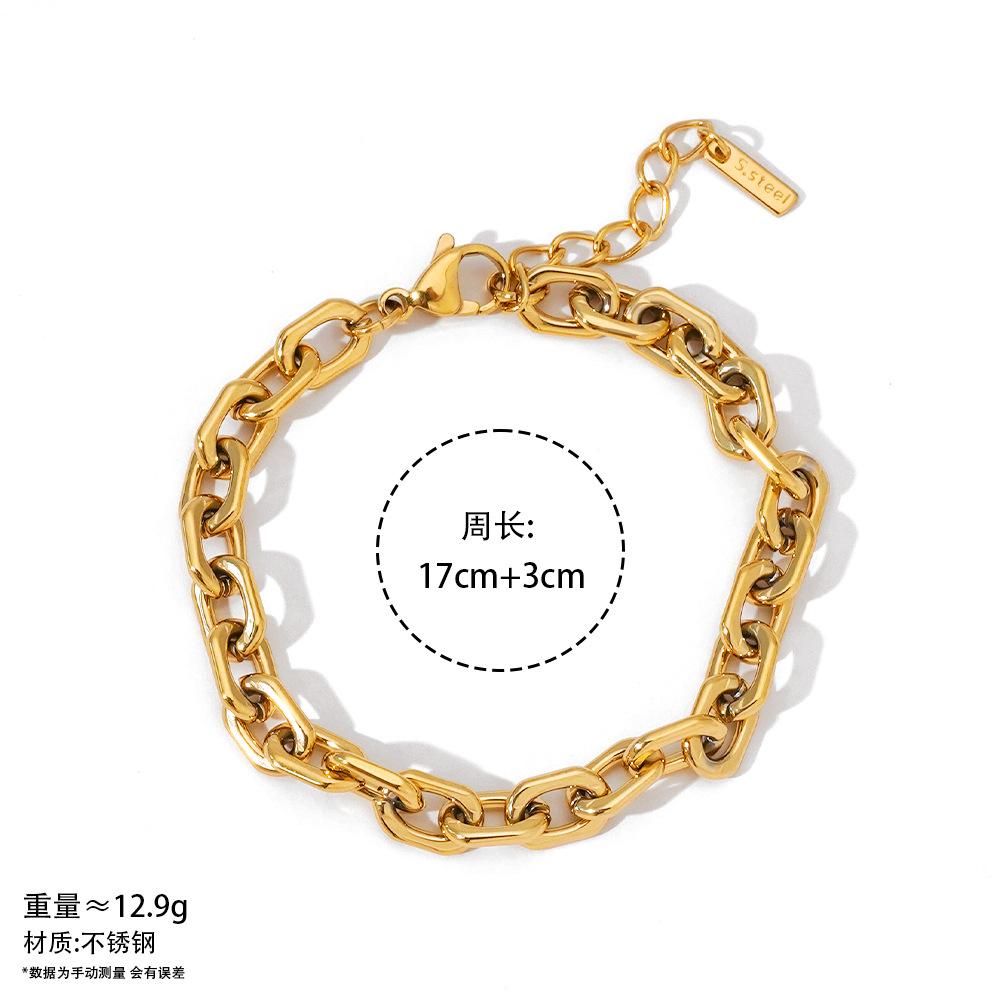 Minimalist New Arrival 18K Gold Plated Bracelets Geometric Stainless Steel Chain Bracelets Jewelry Gift for Women