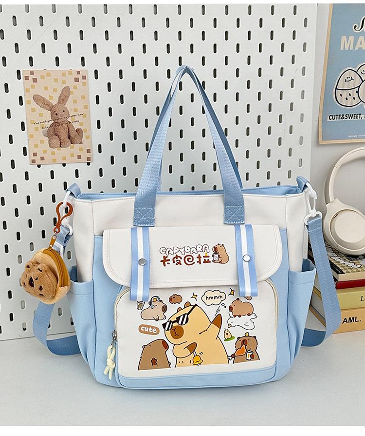 School bag 2025 new large-capacity cartoon multi-compartment high-value school bag Korean version commuting simple make-up bag lightweight backpack