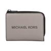 Cooper Embossed Logo Zipper Snap Closure Cowhide Wallet Men's Pearl Gray