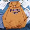 City Letter Print Hoodie Warm Wool Daily Pullover Fashion Casual Loose