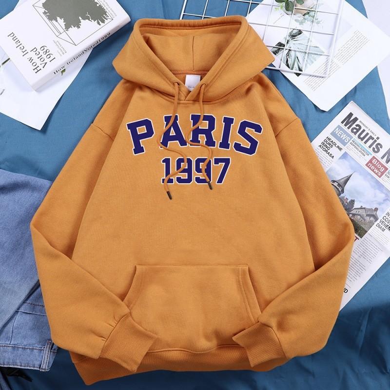 City Letter Print Hoodie Warm Wool Daily Pullover Fashion Casual Loose