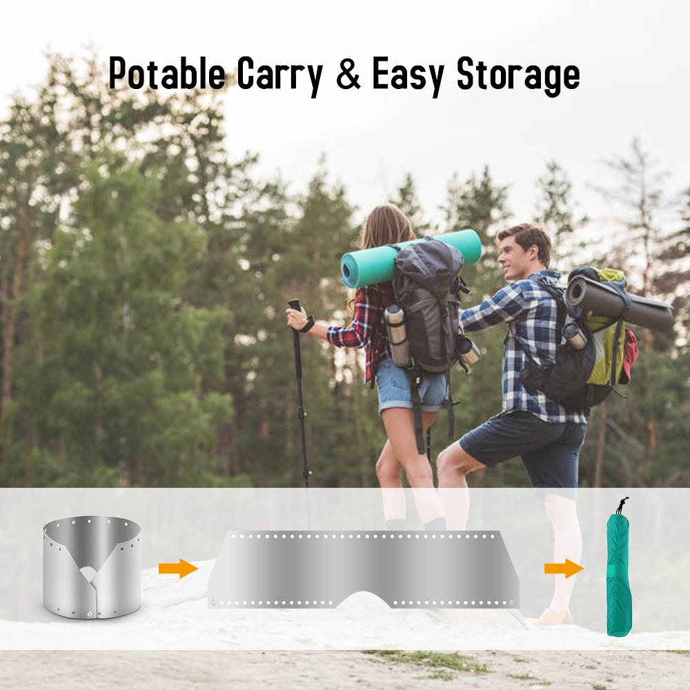 Ultralight Ultra thin Titanium Outdoor Camping Stove Wind Shield Screen Windproof Plate