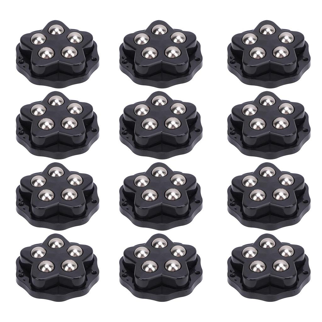 12PCS Self Adhesive Caster Wheels with Brake Pads 360 Degree Rotation Heavy Duty Furniture Casters for Appliances Bookcase Nightstand  